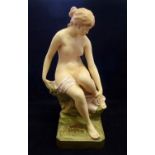 A 1920's Royal Dux model of a seated nude female, model number 2942,