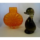 A 1960's Whitefriars Sun Burst vase in Tangerine, by Geoffrey Baxter,