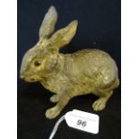 Franz Bergman, a large Austrian cold painted bronze model of a rabbit, stamped '1273 Depose