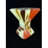 A Myott Art Deco vase with flared shaped rim over waisted body,