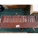 A collection of Collins Illustrated Charles Dickens leather bound books in fitted case,