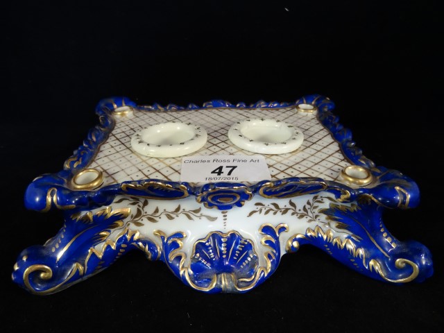 A Royal Vienna desk stand, circa 1850,