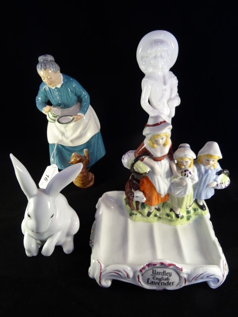 A Royal Doulton figure 'The Favourite' HN2249, together with a Lladro 'Sitting Bunny' figure no.