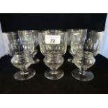 A collection of six Edwardian glass wine