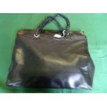 A ladies Italian black leather handbag f