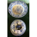A pair of Masons bowls, circa 1870, in the Kings College, Cambridge pattern, having blue printed