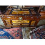 An Oriental camphor wood chest, 90cm wide.