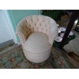 An upholstered pub chair.