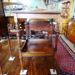 A reproduction mahogany two drawer cabinet.