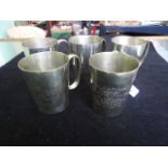 A collection of five silver plated beakers, relating to RAF Debden,