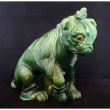 An early 20th century Bretby ceramic model of an injured bull dog, known as 'After The (Battle)',