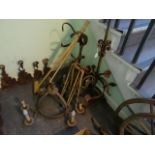 A quantity of 19th century wrought iron plant stands,