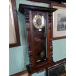 A Victorian mahogany wall clock (incomplete).