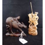 A modern carved boxwood figure of St George,