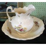 A Victorian large wash jug and bowl,