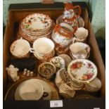 A box containing a quantity of 19th century and later ceramics, to include: Limoges part-coffee set,