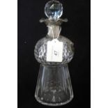 A late Victorian cut glass thistle shaped decanter,