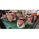 A collection of six Maritime Trust large character jugs, to include:  Sir Walter Raleigh,