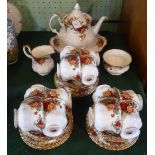 A Royal Albert Old Country Roses tea service, a twelve place setting, comprising: cups, saucers,