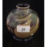 A Moorcroft trial vase, having stylized landscape decoration, ovoid form,