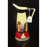 A Lorna Bailey tall jug in the Manhattan pattern, 26cm.