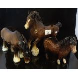 A Beswick Cantering Shire horse, in gloss brown finish, together with a Beswick,