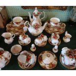 An extensive Royal Albert Old Country Roses dinner service, a six place setting plus extras,