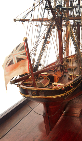 A FINE 1:48 SCALE MODEL FOR AN 8-GUN ARMED YACHT, CIRCA 1840, the 27in. framed, planked and pinned - Image 2 of 2