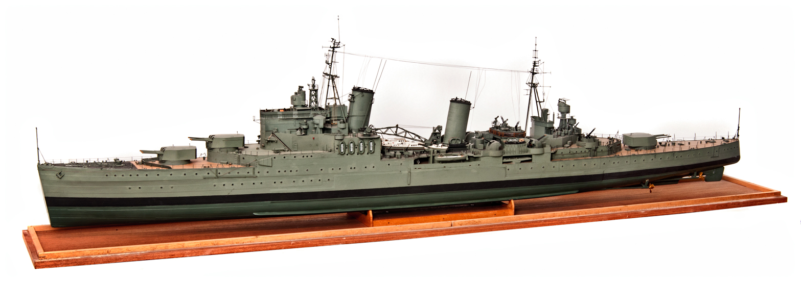 A FINELY DETAILED 1:48 SCALE MODEL OF THE ‘TOWN’ CLASS LIGHT CRUISER H.M.S. SHEFFIELD [1936],