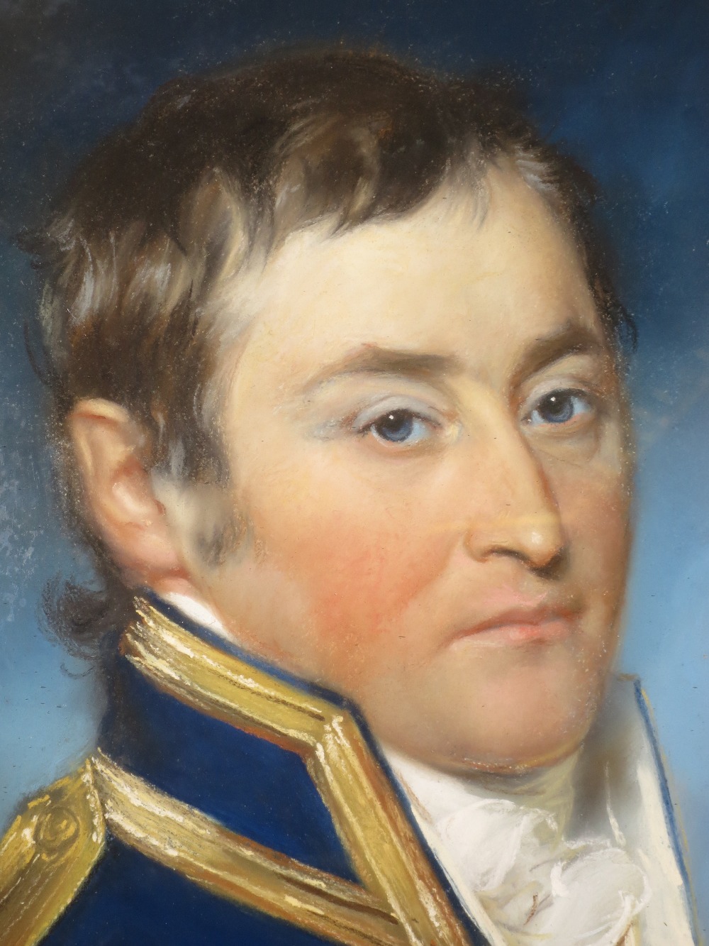 JOHN RUSSELL, R.A. (BRITISH, 1745-1806), Portrait of Captain Matthews, R.N. bust-length, in full - Image 4 of 6