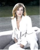 Gillian Anderson 8x10 colour photo, signed by her at The Evening Standard Theatre Awards, London,