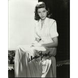 Lauren Bacall Black and white 8x10 portrait photograph autographed by the late great Lauren
