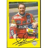 Nigel Mansell Superb colour 6x4 postcard portrait autographed boldly by former Formula One World