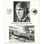 Horst Petzschler Black and white montage 8x10 photograph autographed by WWII Luftwaffe ace Horst