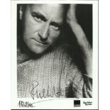 Phil Collins Black and white “Face Value Records” promo 8x10 portrait autographed by musician Phil