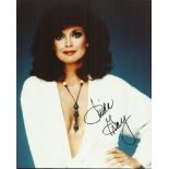 Linda Gray Elegant 8x10 1980’s portrait colour photograph autographed by Linda Gray seen here when