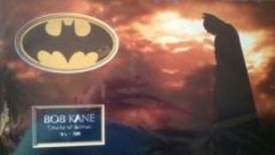BATMAN BOB KANE DISPLAY: Absolutely stunning 12x23 inch Batman display, consisting of a wonderful
