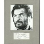 Eli Wallach Mounted undedicated autograph of Eli Wallach (1915 – 2014) presented underneath a 7x5