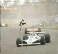 Alan Jones Formula One World Champion signed 8 x 8 colour action photo Good condition