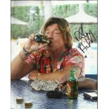 Robin Askwith signed colour 10x8 photo seen here in ITV’s Benidorm. Good condition