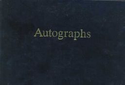 Music TV autograph album Black hardcover 6 x4 autograph album with over 70 sigantures of Music &