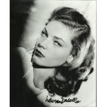 Lauren Bacall Black and white 8x10 portrait photograph autographed by the late great Lauren