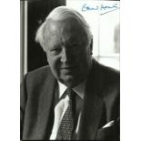Sir Edward Heath Black and white 8x6 portrait photograph autographed by former Prime Minister Sir