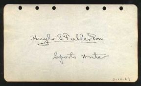 Hugh Fullerton III signed album page. (10 Sep 1873 – 27 Dec 1945) was an influential American