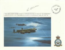 Chas Chandler DFC* WW2 Tirpitz Raider signed 1993 Dambuster Lancaster cover flown over the Derwent