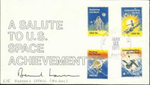 Sir Bernard Lovell 1981 Salute to Space Achievement cover with four US space stamps and Philadelphia