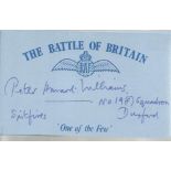 P I Howard 19 Sqn Battle of Britain signed index card. Good condition