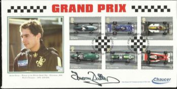 Murray Walker 2007 Chaucer Grand Prix first day cover with photograph of the legendary Ayrton Senna.