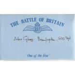 A J Glegg 600 Sqn Battle of Britain signed index card. Good condition