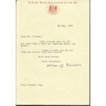 Harold Wilson typed signed letter 1992 on House of Lords notepaper. Good condition